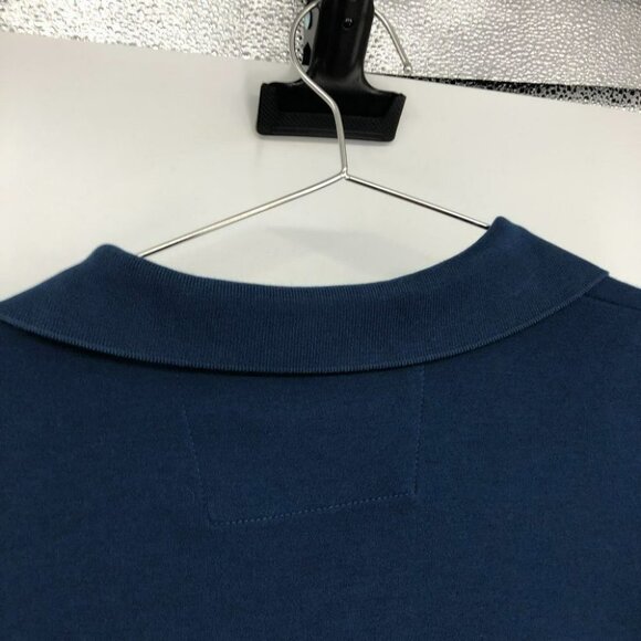 Banana Republic Dress Polo navy with yellow grey stripe men’s Large - Picture 7 of 15